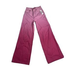 Urban Outfitters BDG Skater Baggy Jeans Women’s 25 Pink Ombre Wide Leg NWT
